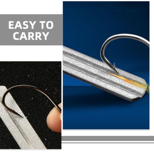 IMIKEYA Portable Fishhook File Dual-Sided Hook Sharpener Tool with Adamas Material for Fishing Hooks, User-Friendly Design for Outdoor Activities and Camping, for Anglers and Fishing