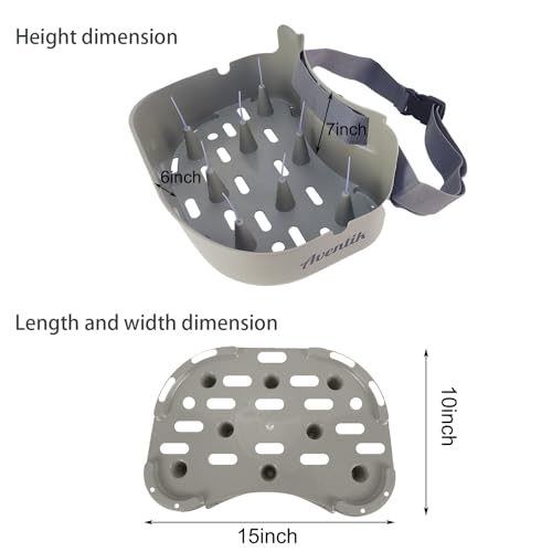 Fly Line Basket Authentic Danish Fisker Design Fishing Stripping Basket Ergonomic Smooth Curved Super Light Tangles with Silicone Spike for Line Tray - color: New Grey