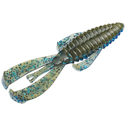Strike King Rage Bug Fishing Lure, Soft Plastic Grub, Unique Design, Subtle Action - color: Blue Bug, size: 4"