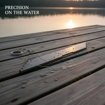 Fishing Line Ruler Board, Carbon Fiber Knot Tying and Line Management Tool, Portable Measuring Station (1 PC) - size: 13.78 x 3.35 x 1.57 in