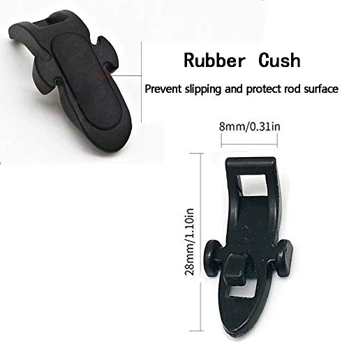 Fishing Hook Keeper Fishing Rod Keeper with 3 Different Rubber Rings Fishing Rod Hook Holder 10pcs - color: Black-10pcs