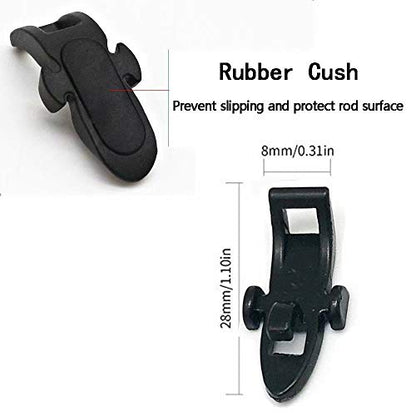 Fishing Hook Keeper Fishing Rod Keeper with 3 Different Rubber Rings Fishing Rod Hook Holder 10pcs - color: Black-10pcs