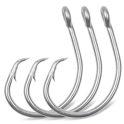 Circle Hooks Saltwater Fishing Hooks 30pcs Offset Wide Gap Live Bait Circle Hook Stainless Steel for Freshwater Fishing Catfish Tuna Bluegill Bass #5/0-#10/0 - style: 7/0-30pcs