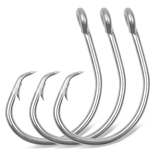 Circle Hooks Saltwater Fishing Hooks 30pcs Offset Wide Gap Live Bait Circle Hook Stainless Steel for Freshwater Fishing Catfish Tuna Bluegill Bass #5/0-#10/0 - style: 8/0-30pcs