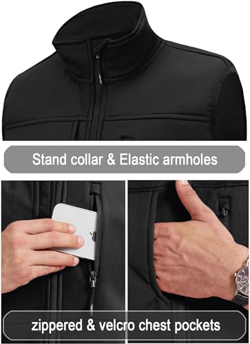 XinYangNi Men's Lightweight Softshell Golf Running Vest Outerwear Zip Up Fleece Lined Windproof Sleeveless Jacket for Hiking - color: Light Khaki, size: Small