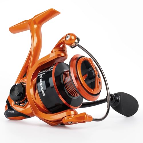 KastKing Lethal Blaze Spinning Fishing Reel, 17.6LBs Max Drag, 5.2:1 Gear Ratio, Ultra-Smooth Freshwater & Inshore Spinning Reel, CNC Aluminum Spool, Ideal for Bass & Trout Fishing - size: 4000