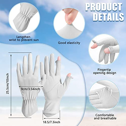 Loopeer 2 Packs Women Sun Protection Driving UV Gloves Full Finger Touchscreen Non Slip Breathable Summer Outdoor Gloves - color: Classic Grey, Classic Purple, size: Roundel