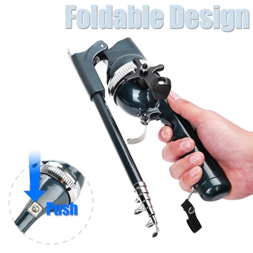 Tiiyee Fishing Rod, Fishing Pole Fishing Rod and Reel Combo Telescopic Rod | Stainless Steel Pocket Size Tackle, Collapsible Portable Design for Beginner Adults Travel Camping Saltwater Freshwater Gear