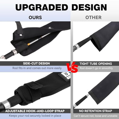 Booms Fishing Neoprene Rod Sleeve: Fishing Pole Sleeve - Protective Rod Socks with Hanging Loop & Adjustable Lanyard - RS8/9 Floating Pole Covers for Casting/Trolling, Spinning, Fly Rods - size: 60", style: Casting/Trolling