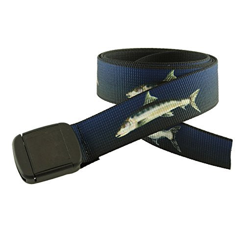 Thomas Bates Fish Pattern Metal Free Hiker Web Belts - color: Multicolor