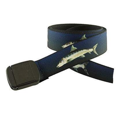 Thomas Bates Fish Pattern Metal Free Hiker Web Belts - color: Multicolor