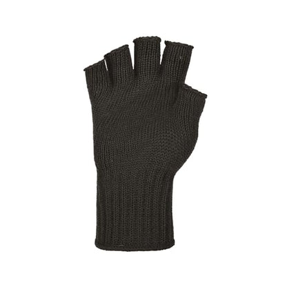 M MCGUIRE GEAR GI Wool Fingerless Gloves, Half Finger Outdoor Tactical Glove Insert - Ski Glove Insert Made in USA - color: Black