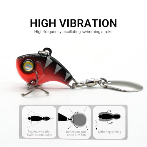 Stonefish 3PCS Spinner Baits Fishing Lure Kit, Trout Lures with Sharp Treble Hooks, Vibrating Swimming Bait for Bass Walleye Pike Freshwater Fishing - color: B-7g
