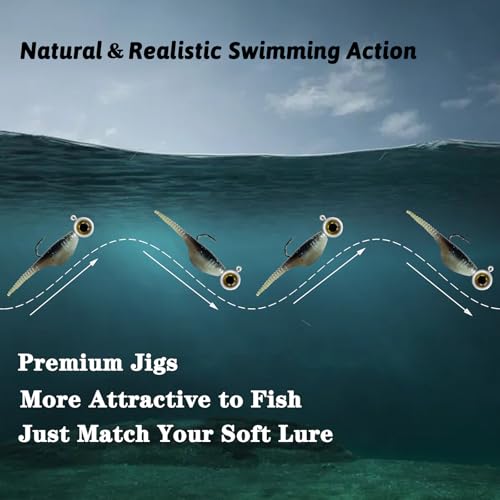 Crappie Jigs,20Pcs Crappie Jig Heads Fishing Jigs for Bass Fishing 1/32oz,1/16oz,1/8oz - color: White, size: 1/32oz