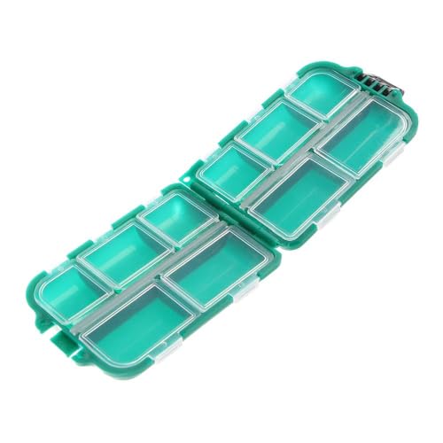 Lattice Fishing Tackle Storage Box Plastic Fishing Lure Case 10 x 6.6 x 2.5 cm Green Portable Tool Box