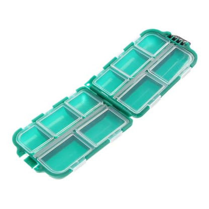 Lattice Fishing Tackle Storage Box Plastic Fishing Lure Case 10 x 6.6 x 2.5 cm Green Portable Tool Box