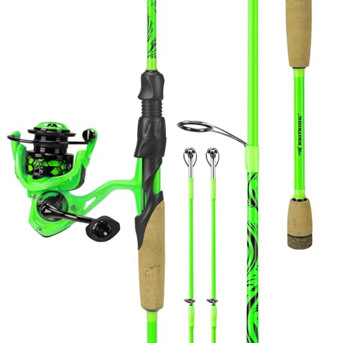 KastKing Zephyr Dual-Tip Fishing Rod and Reel Combo,Spinning & Baitcaster Combo,Dual Tips Section for Different Powers,IM6 Graphite 2-Piece Rod with Extra Tip,Sensitive & Powerful,Freshwater Fishing - style: Spin: 6'6''- Ml& M- Dual-tip Rod -2000 Reel(gre