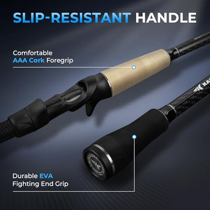 KastKing Spartacus II Plus Twin-Tip Spinning & Casting Rods, IM6 Graphite Blanks, Stainless Steel Frame with Zirconium Oxide Rings, 2-Piece Rods with Extra Tip Section, PTS, No-Slip Grip, Hook Keeper - size: 7'0"- M- Fast (2 Pcs+ Extra Tip), style: Cast