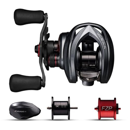 PURELURE Zana MAX Baitcasting Reel, SV+DC Dual Brake System Fishing Reel with Extra DC Side Cover+DC Spool, 7.3 Gear Ratio 22LB Drag Anti-Backlash Aluminum Frame Baitcaster Reels for Bass Pike - size: ZANA-13LB, style: Left Hand
