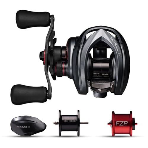 PURELURE Zana MAX Baitcasting Reel, SV+DC Dual Brake System Fishing Reel with Extra DC Side Cover+DC Spool, 7.3 Gear Ratio 22LB Drag Anti-Backlash Aluminum Frame Baitcaster Reels for Bass Pike - size: ZANA-13LB, style: Left Hand