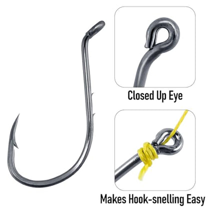 Dr.Fish 100 Pack Octopus Hooks Baitholder Fishing Hooks for Saltwater & Freshwater Live Bait Fishing, Bass Walleye Striper - size: 5/0-100 Pack