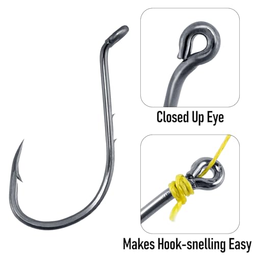 Dr.Fish 100 Pack Octopus Hooks Baitholder Fishing Hooks for Saltwater & Freshwater Live Bait Fishing, Bass Walleye Striper - size: 1/0-100 Pack