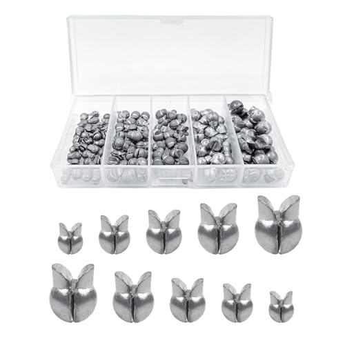 YOTO Removable Split Shot Fishing Weights Sinkers Kit, Reusable Duckbill Open Mouth Lead Sinker, Soft Fishing Sinkers & Weights for Freshwater Bass Trout - color: Sinker