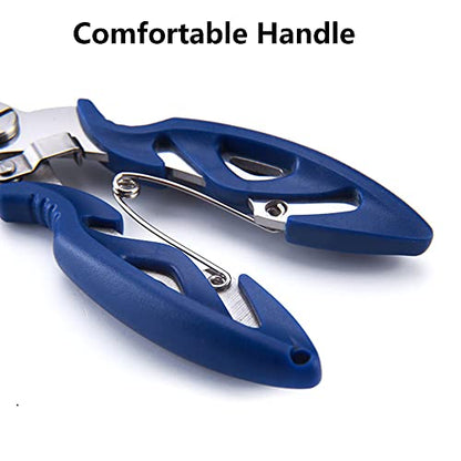 SagaSave Fishing Pliers Scissors Braid Cutters Lightweight Stainless Steel Fishing Tools Split Ring Pliers Hook Remover Multi-Tools Fishing Gripper