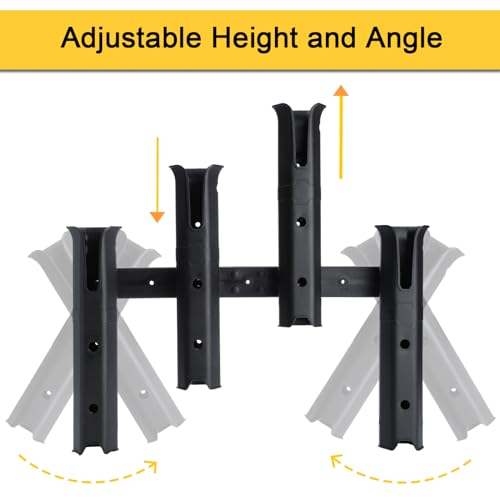 GearTrust Fishing Rod Holders, 4 Rod Holder for Boat Golf Cart & Garage | 4 rod holder for boat. Adjustable tube fishing pole holders for boats, golf cart, cooler, kayak, jetski & john boat. - color: Carbon Black
