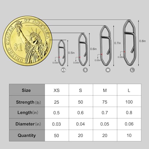 100PCS Fishing Speed Clips, Fishing Swivels & Snaps, High Strength Speed Clips for Fishing Lures, Quick Change Snap Set, Freshwater Saltwater Lure Connector Tackle - color: Black