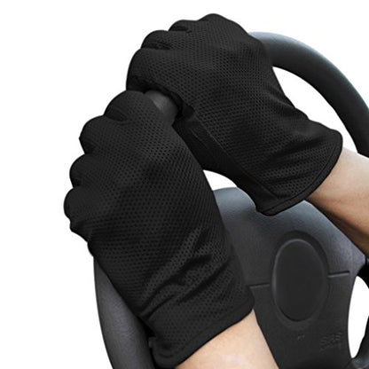 JIAHG Women Men's Driving Gloves Summer UV Sun Glove Non Slip Touchscreen Cotton Gloves Outdoor Sunblock Mittens for Cycling - color: Mesh-Black Full Finger