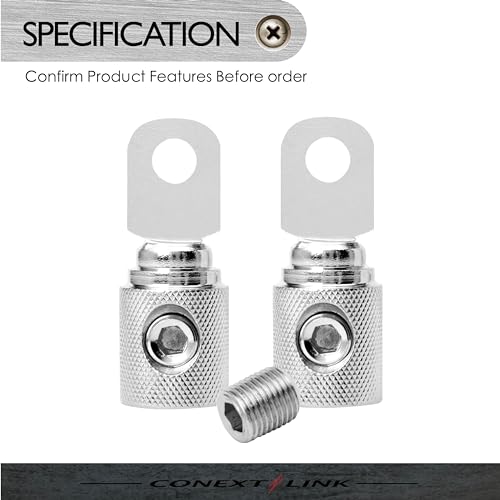RT0N-2 Set Screw Ring Terminal 2 Pack (1/0 Gauge, Nickel) - size: 1/0 Gauge