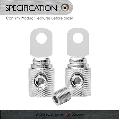 RT0N-2 Set Screw Ring Terminal 2 Pack (1/0 Gauge, Nickel) - size: 1/0 Gauge