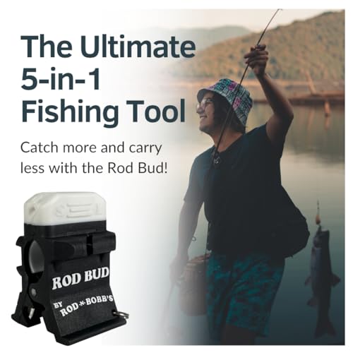 Rod Bud - The Ultimate 5 in 1 Fishing Tool, Perfect for Ice, Fly and Summer Fishing! (Line Cutter, Hook Eyelet Threader, Hook Eyelet Cleaner, Line Trimmer, Hook Sharpener)