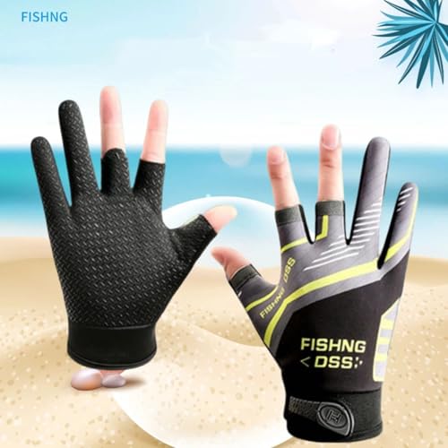 Fingerless Fishing Gloves, Sun Protection Breathable Gloves for Men and Women, Lightweight Quick-Dry Gloves for Fishing, Kayaking, Hiking and Outdoor Activities - color: grey
