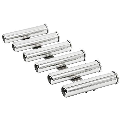Amarine Made 6 Tube Stainless Steel Fishing Rod Rack Mirror Finish 316 Stainless Steel 6 Rod Rack