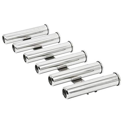 Amarine Made 6 Tube Stainless Steel Fishing Rod Rack Mirror Finish 316 Stainless Steel 6 Rod Rack