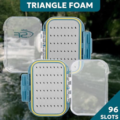 SF Small Waterproof Fly Box Double Sided Floating Fly Fishing Case Storage For Nymph Wet Dry Fly Flies Easy Grip Foam - style: Easy Grip Foam-Small