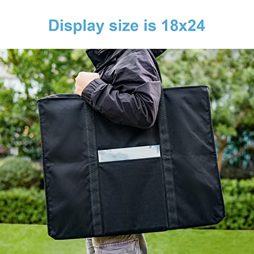 JJRING Dacron Light Weight Art Portfolio Bag, 19.6'' x 25.6'' for 18'' by 24'', Black Carrying Storage Case for Poster, Sketching, and Drawing - size: 18''*24''