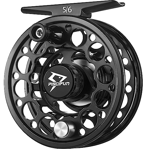 Piscifun Sword Fly Fishing Reel, CNC-Machined Aluminum Alloy Fly Reel - size: 7/8wt, style: Black-without Line