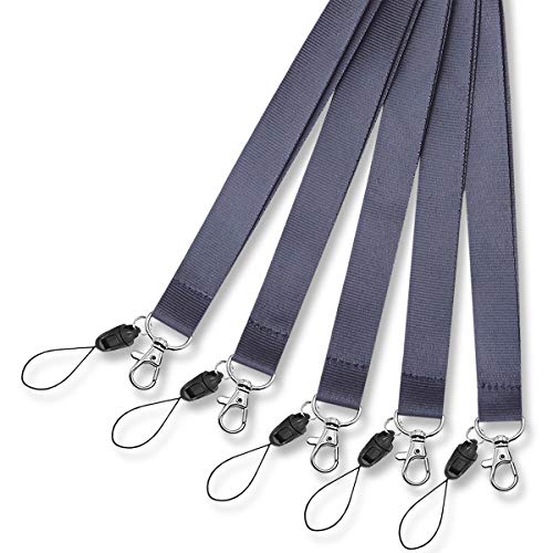 Foshine Lanyards Safety Breakaway Black for ID Badges Holder Keys 5pcs | Neck Lanyards Women Men Cruise Office Card Holder Waterproof - color: 5 Pack Black Lanyard