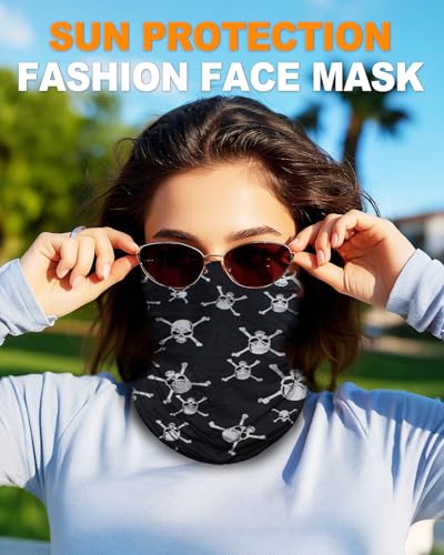 4Pack Neck Gaiter for Men Women Face Cover Mask Head Wrap Balaclava Headwear Bandana Headband Magic Scarf - color: A-blackcombo-2