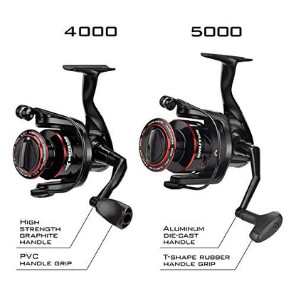 KastKing Brutus Spinning Reel, Freshwater Spinning Fishing Reels, Graphite Frame, CNC Aluminum Spool, 5.2:1 Gear Ratio, 4+1 Ball Bearings - style: 4000