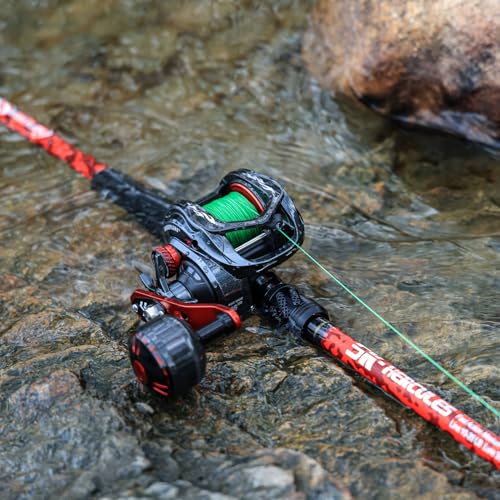 Sougayilang Baitcaster Rod Reel Combo, 2-Piece Fishing Rod with 400 Size Casting Reel, Aluminum Reel Seat for Musky Fishing