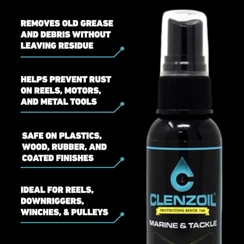CLENZOIL Marine & Tackle - Fishing Gear Oil Lubricant - for Fish Care Reels, Boat Motors, Downriggers & More - Easily Oils Applicator - size: 2 x 2 oz Pump Sprayer