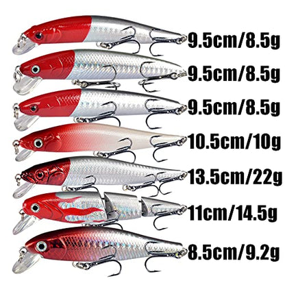 LINGYUE Bass Fishing Lures Kit Set Topwater Hard Baits Minnow Crankbait Pencil VIB Swimbait for Bass Pike Fit Saltwater and Freshwater