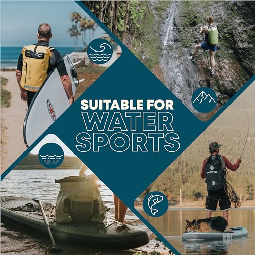 Earth Pak Waterproof Dry Bag with Zippered Pocket - Waterproof Dry Bag Backpack Keeps Gear Dry - color: Forest Green, size: 20L