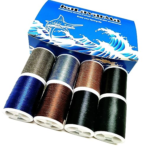 (8pcs*240yd) Kalavarma Rod Wrapping Thread for Fishing Rod Wrapping Thread Rod Building Repair - style: Metallic klm043