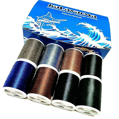 (8pcs*240yd) Kalavarma Rod Wrapping Thread for Fishing Rod Wrapping Thread Rod Building Repair - style: Metallic klm043