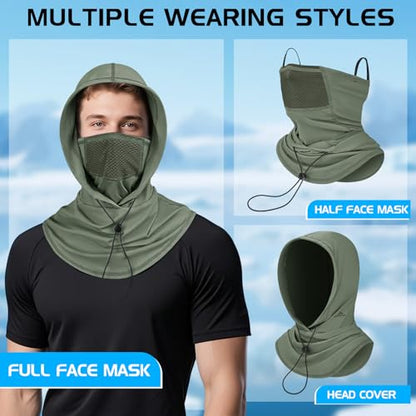 GXCROR Cooling Breathable Balaclava Face Mask Sun UV Protection Hood Shiesty Mask for Cycling Fishing Running - color: Green